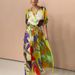 Silk Shirt Skirt Fashion Casual Printed Three Quarter Sleeve Top Two Piece Suit_ecoleips.com
