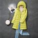 Women's Lightweight Down Jacket - Detachable Hood Mid-Length Coat With White Duck Feather, Slim Fit & Stylish For Everyday Wear_ecoleips.com
