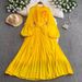 Women's Clothing Elegant French High End Dress With Heavy Beaded Three-Dimensional Flower Straps Waist Hugging Drape Large Swing Pleated Long Skirt_ecoleips.com
