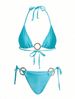 2026 Women's European American Style Bikini Set Mesh Cover up Three Piece Sexy Swimsuit Wire-Free Nylon Polyester Vacation Style_ecoleips.com