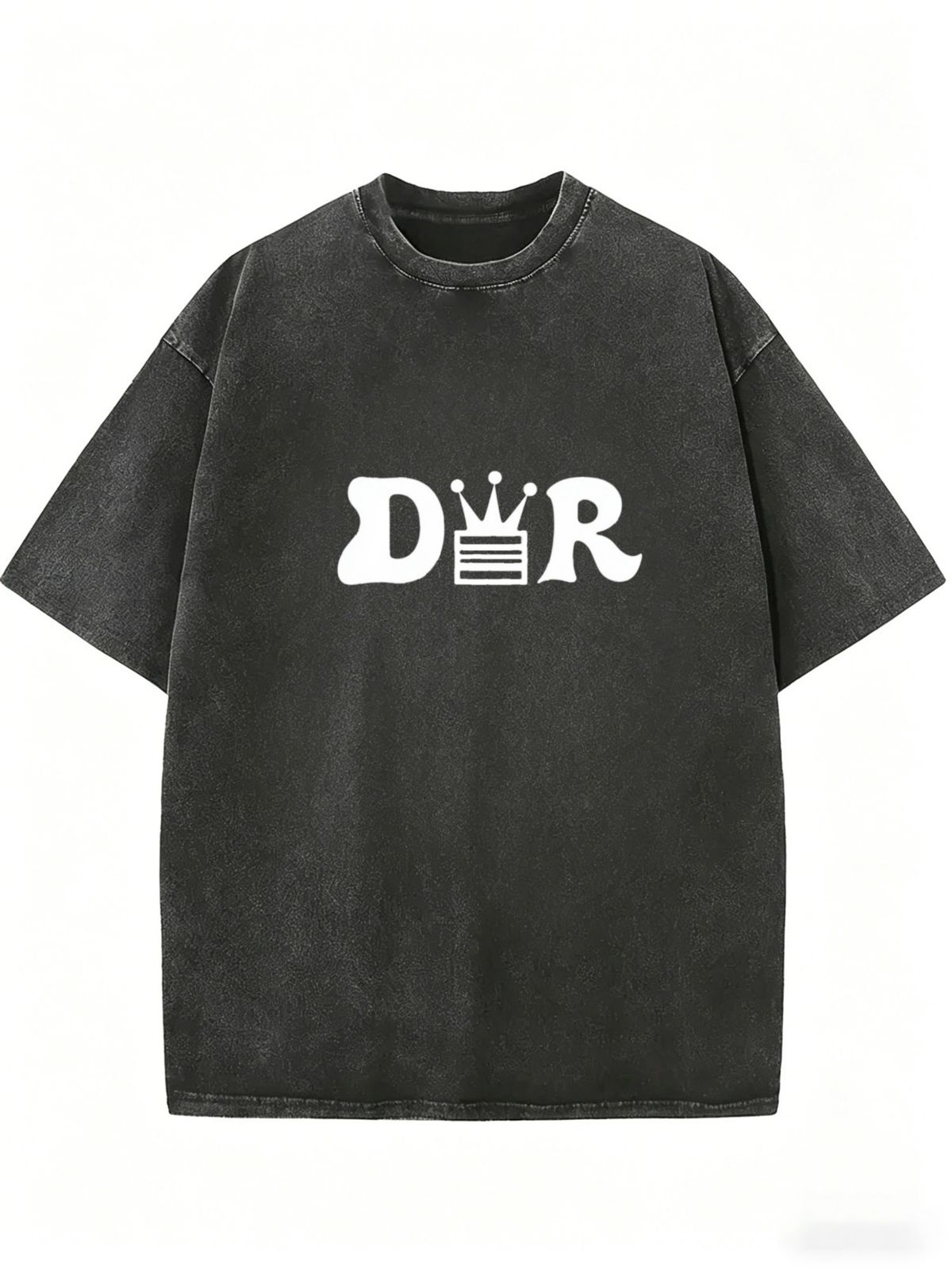 Women's Oversized Washed Shirt, Comfortable Crew Neck Daily Wear Top_ecoleips.com