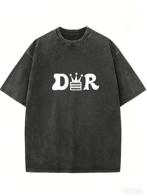 Women's Oversized Washed Shirt, Comfortable Crew Neck Daily Wear Top_ecoleips.com