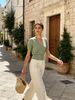 Loose Ribbed Breathable V Neck Knit Top_ecoleips.com