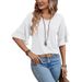 2025 New U-shaped Ruffle Edge Fashionable Temperament Women's Top T-shirt_ecoleips.com