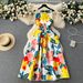Women's Retro Sleeveless Dress – High-Waisted A-Line Summer Dress With Elegant Print Breathable & Lightweight_ecoleips.com