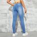 M633#European American Wish Cross-border Autumn And Winter Women's High-waisted Slim-fit Plain Stretchy Slimming_ecoleips.com
