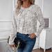Women's Plaid Pullover Blouse Long Sleeve Shirt Drawstring Neckline Relaxed Fit Top_ecoleips.com