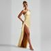 Women's Clothing Summer New Oblique Collar Slit Sleeveless Women's Sexy Slim Evening Dress_ecoleips.com