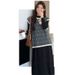 Autumn Winter New Korean Fashion Jacquard Vest 2-Piece Set Maternity Dress_ecoleips.com