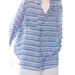 Blue Striped Long-sleeve Jacket For Women, Summer Loose-fitting Casual Style, Lightweight Sun-protective Cardigan Shirt_ecoleips.com