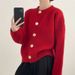 K Design Sense Single-breasted Knitted Cardigan For Women; Loose, Pure Color, Round Neck Top With A Lazy Style._ecoleips.com