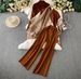 Elegant Three Piece Set With Turtleneck Sweater Printed Knitted Shawl Cardigan And High Waisted Slimming Trousers For Women_ecoleips.com