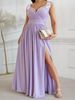 Plus-size Elegant Dress, Fashionable And Elegant V-neck Ball Gown For Women, Sleeveless Lace Wedding Party Dress, Suitable For Wedding Guests, Casual Vacation._ecoleips.com