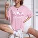 Women's Clothing Women's Casual Loose T-Shirt Round Neck Short Sleeve Letter Print Simple Sports Top Style For Formal & Casual For Women_ecoleips.com