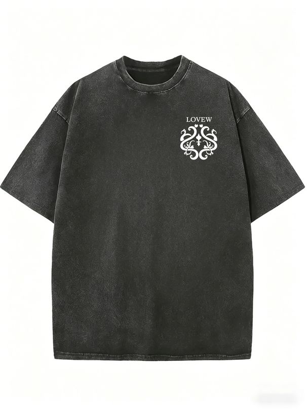 Women's Retro Mineral Wash T-Shirt, Relaxed Fit Everyday Streetwear Tee_ecoleips.com