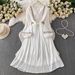 Elegant Embroidered Ruffle V Neck Dress Slimming Design Ethnic Retro Style Women's Summer Dress_ecoleips.com