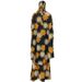 Classic Style Ice Silk Printed Two-Piece Abaya Worship Robe Ethnic Clothing_ecoleips.com
