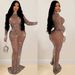 Women's Clothing Elegant Mesh Rhinestone Embellished Solid Color Long Dress Round Neck Long Sleeve Midi Dress Stretch Polyester Spandex Bodycon Dress_ecoleips.com