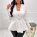 Women's Slim Long Sleeve Jacket Thickened Jacquard Texture Single Button Coat Style Autumn Winter Outerwear_ecoleips.com