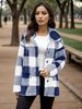 Women's Clothing Women's Plush Flannel Shacket – Oversized Checkered Coat With Button Front & Pockets_ecoleips.com