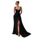 Women's Clothing New Slit Sexy Evening Dress For Women High End Temperament Hip Wrapped Slim Suspender Long Dress_ecoleips.com