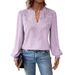 Women's Clothing Autumn V Neck Lace Stitching Solid Color Shirt Blouse Women's Clothing_ecoleips.com