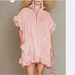 Women's Mock Neck Half Zip Loose Fit Ruffle Hem Short Sleeve Dress – Slimming Flowy Summer Midi_ecoleips.com