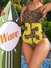 Fashion Women's Halter Backless Swimsuit One Piece Sexy Printed American Design For Vacation Pool Party_ecoleips.com