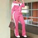 Women's Clothing Fashionable And Comfortable Contrast Color Stitching Sports Style Zipper Jacket And Casual Trousers_ecoleips.com