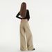 American Patchwork Design Jeans For Women's Spring New Style Khaki Loose Wide Straight Leg Pants_ecoleips.com