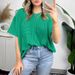 Women's Clothing Summer Casual Contrast Color Wave Striped Short Sleeved Pocket T Shirt Top_ecoleips.com