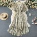 Women's Seaside Resort Dress V Neck Slim Waist Long Gown For Spring Autumn 2023 Fashionable Cross Border Style_ecoleips.com