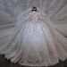 Haute Couture Wedding Dress 2025 New Style Long Sleeved Main Dress with Long Train for Brides Luxury Elegant Gown_ecoleips.com