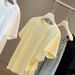 Women's Heavy Duty Rhinestone Round Neck Short Sleeve T-Shirt Loose Fit Slimming Summer Fashion Top Unique Style Versatile_ecoleips.com