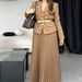 Elegant Long Pleated Skirt Set For Women - Spring Casual Outfit, Comfortable Polyester Fabric, S-XXL_ecoleips.com
