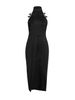Midi Dress Spring Summer Women Black Lace Trim Halter Neck Sleeveless Split Bodycon Sexy Party Club Cocktail Dress_ecoleips.com
