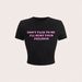 Hot Sale Spice Girl Short T-Shirt Pink Letter Print Button Short Sleeve Top_ecoleips.com