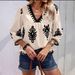 Women's Clothing Summer Short Sleeved Digital Printing V Neck T Shirt_ecoleips.com