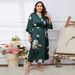 Sleep Women's Clothing Large Size Pajamas New Satin Pajamas Women's Summer Light Luxury Ice Silk Cool Nightgown Bathrobe Home Clothes_ecoleips.com