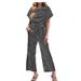 Striped Women's Two Piece Set Short Sleeve Wide Leg Pants Summer Casual Fashion Clothing_ecoleips.com