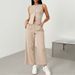Elegant Women's Summer Blazer & Wide-Leg Pants Suit - Breathable Polyester Business Office Wear Set (Black/Light Gray/Light Khaki)_ecoleips.com