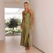 2025 European And American Women's Fashion New Sexy Slit Slim-Fit Fashionable Sleeveless Long Strap Dress For Women On_ecoleips.com