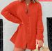 Women's Crepe Fabric Two Piece Set Long Sleeved Shirt High Waisted Shorts Fashionable Casual Outfit New Arrival_ecoleips.com