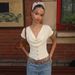 Women's Slim Fit Short Sleeve T-Shirt With Draped Neckline - Trendy Cropped Top For Streetwear & Casual Wear_ecoleips.com