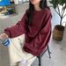 Clothing, New Early Autumn Tops, Loose-fitting Round-neck Pullover Sweatshirt, Women's CEC Jacket, Trendy,_ecoleips.com