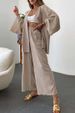 Women's Clothing New Cotton And Linen Suit Cardigan Long Sleeved Top Pocket Wide Leg Trousers Two Piece Set_ecoleips.com