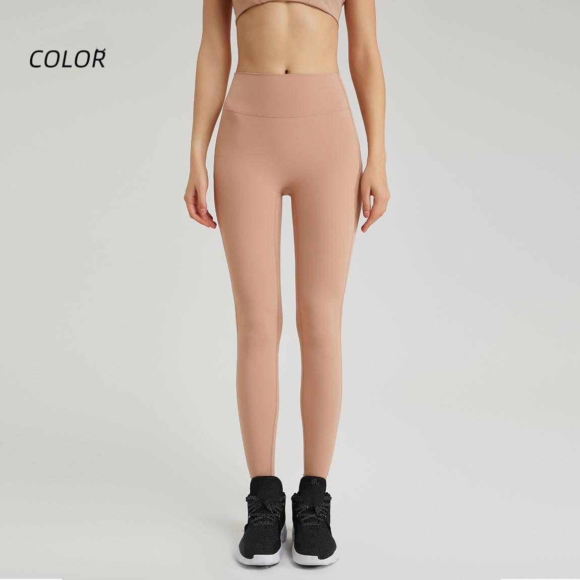 Women's Clothing Sanded Yoga Pants Women's Sports High Elastic Peach Hip Seamless Leg Opening Fitness Hip Pants_ecoleips.com