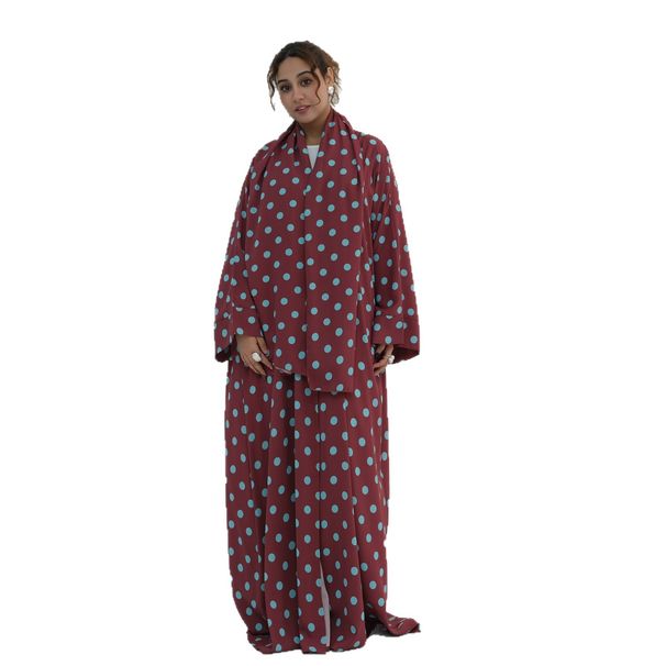 Women's Clothing Modest Fashion Set – Long Sleeve V-Neck Cardigan & Scarf In White/Pink/Brown/Black/Blue/Sky Blue, Lightweight Polyester_ecoleips.com