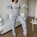 Cross-Border Autumn Winter New European And American Women's Pajamas Derong Printed Heart Pants Long Sleeve_ecoleips.com