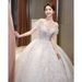 New 2026 Petite Women's Wedding Dress High Quality French Style Light Gown plus Size D110 Wedding Party Wear_ecoleips.com